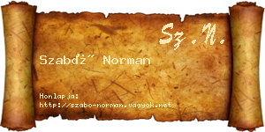 Szabó Norman névjegykártya