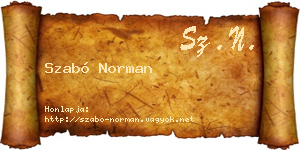 Szabó Norman névjegykártya