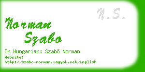 norman szabo business card
